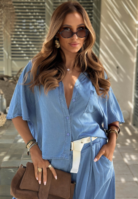 Ko&scaron;eľa s kapsičkou z lyocellu Italian Sky modr&aacute;