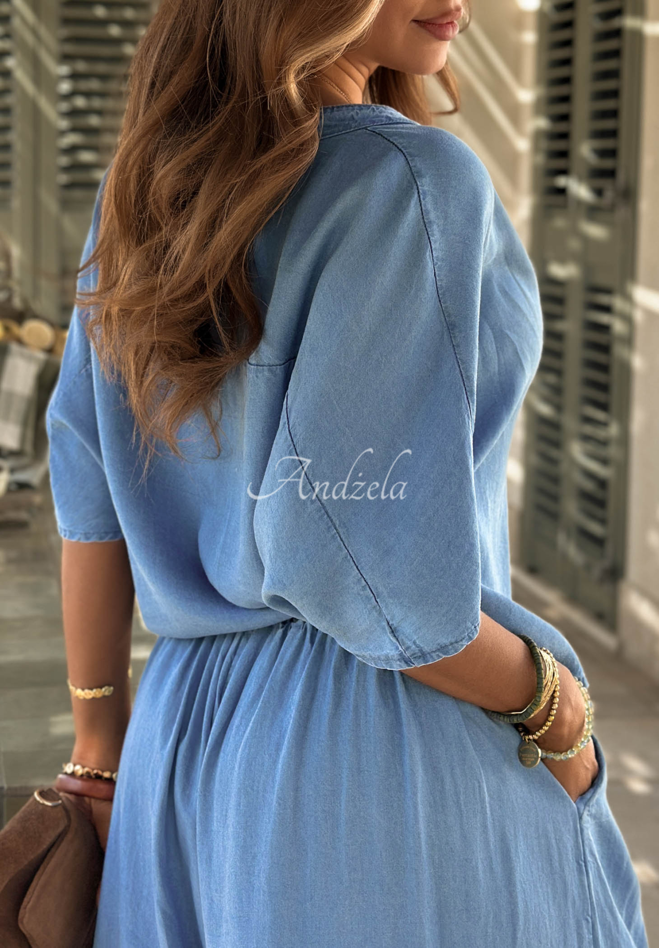 Košeľa s kapsičkou z lyocellu Italian Sky modrá