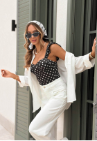 Body na ramienka s bodkami Blossom Ballet čierne