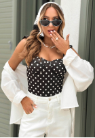 Body na ramienka s bodkami Blossom Ballet čierne