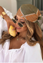 Wzorzysta Šatka  Soft Wave zielono-oranžová