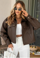 Skórzana Bunda bomberka Less Is More Mokka