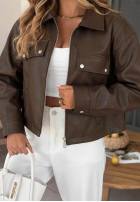 Skórzana Bunda bomberka Less Is More Mokka