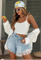 džínosové Kraťasy  z koronką Palm Sugar svetlomodré