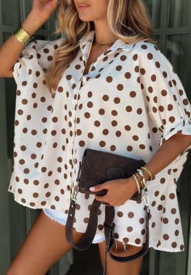 Bavlnená košeľa s bodkami Hello Bellissima Biela