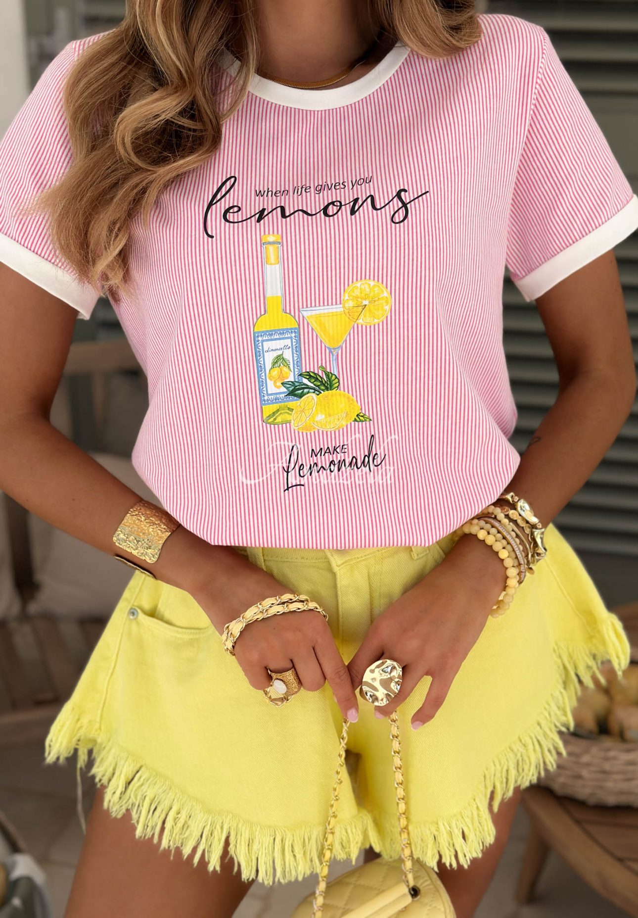 Džínsové šortky so širokými nohavicami Endless Blue žlté