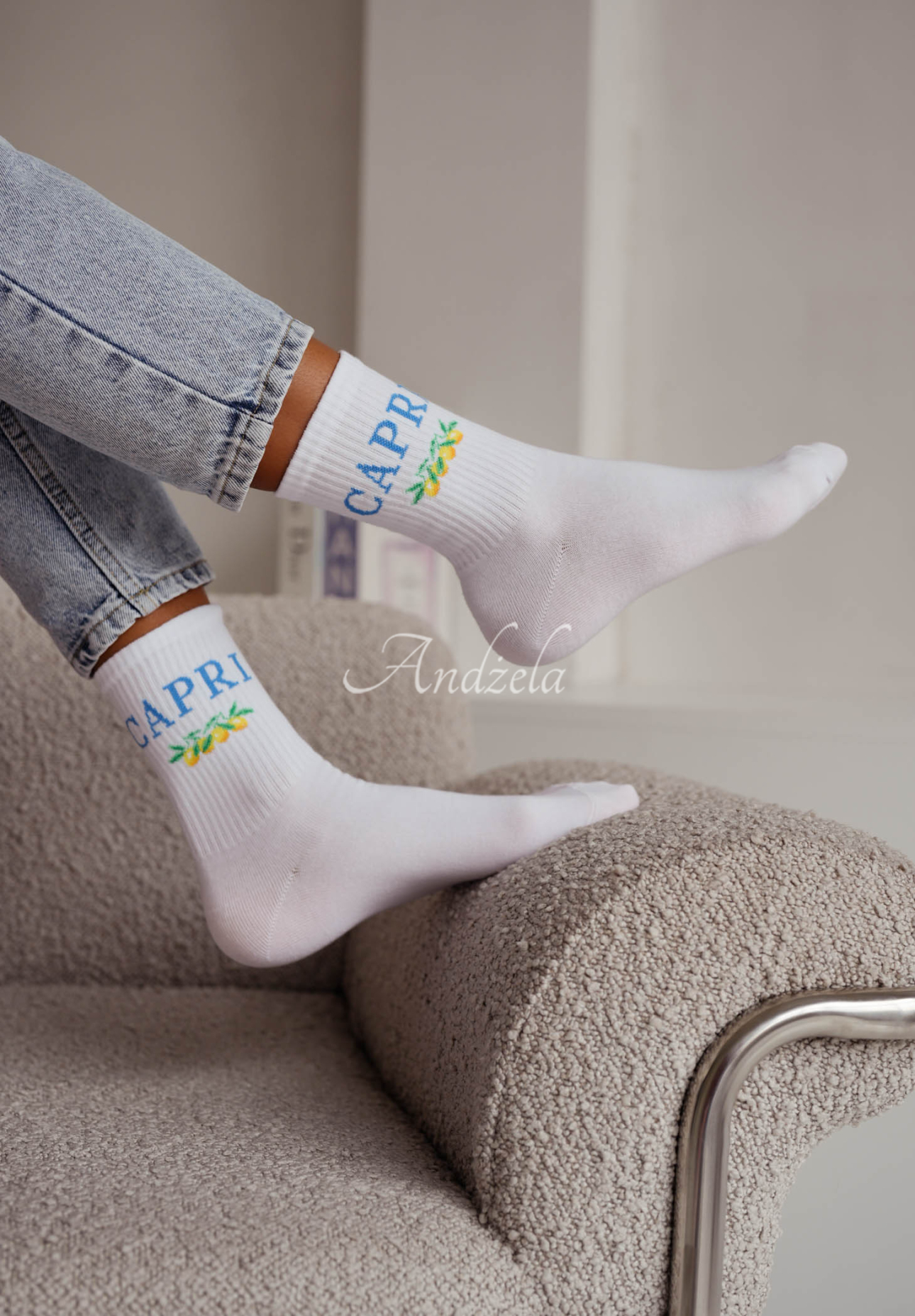 Dlhé ponožky Capri biele