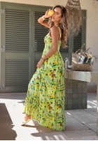 Kwiecista Šaty maxi na ramiączkach Nessie ružová