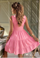 Šaty midi z falbankami Here I Am béžová