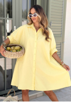 Długa Košeľa z haftami Serengeti žltá