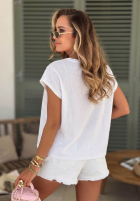 Ażurowy Tričko z dekoltem Sol Riviera Mokka