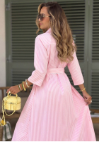 Koszulowa Šaty maxi w paski Julieta ružová