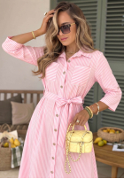 Koszulowa Šaty maxi w paski Julieta ružová