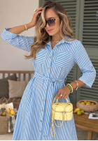 Koszulowa Šaty maxi w paski Julieta ružová