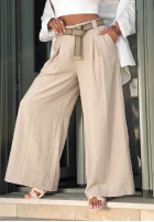 látkové Nohavice wide leg z paskiem Summer Aura pistáciové