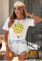 Tričko z nadrukiem Lemonfull biało-žltá