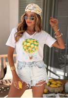 Tričko z nadrukiem Lemonfull biało-žltá