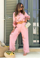 Súprava Blúzka i Nohavice w kwiaty Sunny Harmony béžový