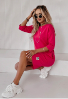 Šaty tunika z kieszeniami Stay Real tmavo ružová