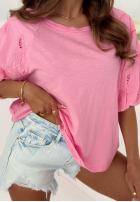 Blúzka z ażurowymi bufkami Positano Holiday Biela