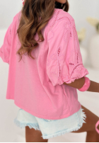 Blúzka z ażurowymi bufkami Positano Holiday Biela