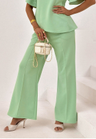 Súprava asymetryczna Blúzka i Nohavice wide leg Comfy Trip pistaciový