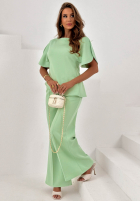 Súprava asymetryczna Blúzka i Nohavice wide leg Comfy Trip pistaciový