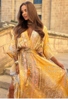 Wzorzysta Šaty maxi z szerokimi rękawami Summer Doll pistaciová