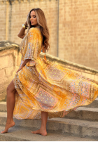 Wzorzysta Šaty maxi z szerokimi rękawami Summer Doll pistaciová