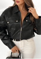 Skórzana Bunda bomberka Less Is More Mokka