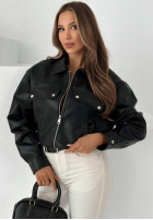 Skórzana Bunda bomberka Less Is More Mokka