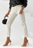 Nohavice džínosové mom fit z paskiem Time Passes ecru