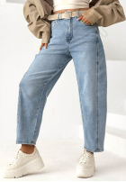 Nohavice džínosové banana z paskiem I Told You modré