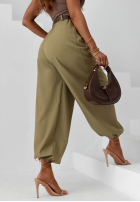 Eleganckie Nohavice joggery z paskiem Desert City béžové