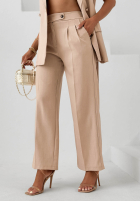 látkové Nohavice wide leg Sand Club béžové
