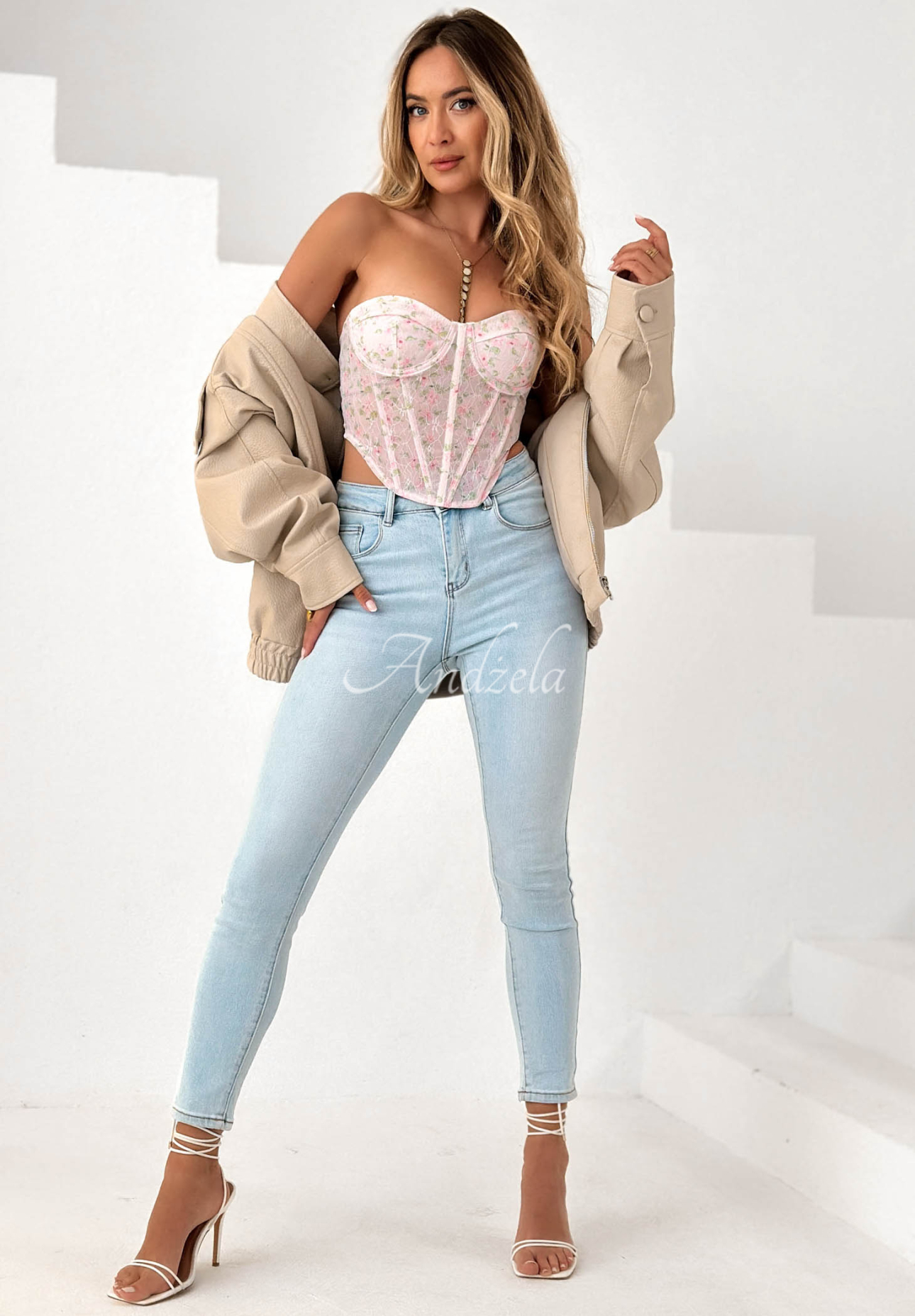 Korzetový top Sweet Me púdrovo ružová