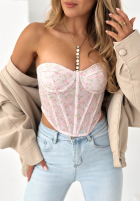 Gorsetowy top na ramiączkach Sweet Me púdrovo ružová