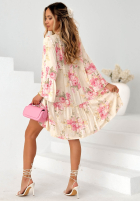 Kwiecista Šaty mini oversize Miss Florita Biela