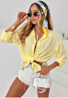 Košeľa w kratę Just Believe žltá