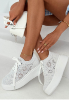 Koronkowe Tenisky Bianco biele