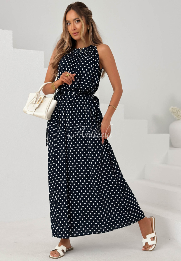 Visk&oacute;zov&eacute; &scaron;aty maxi s bodkami Sun & Dots tmavomodr&aacute;