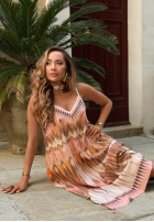 Wzorzysta Šaty na ramiączkach Sunny Sweet różowo-čokoládová