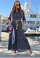 Koszulowa Šaty w Bodky  Summer Dots tmavomodrá