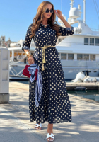 Koszulowa Šaty w Bodky  Summer Dots tmavomodrá