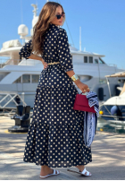 Koszulowa Šaty w Bodky  Summer Dots tmavomodrá