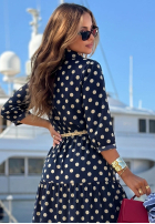 Koszulowa Šaty w Bodky  Summer Dots tmavomodrá