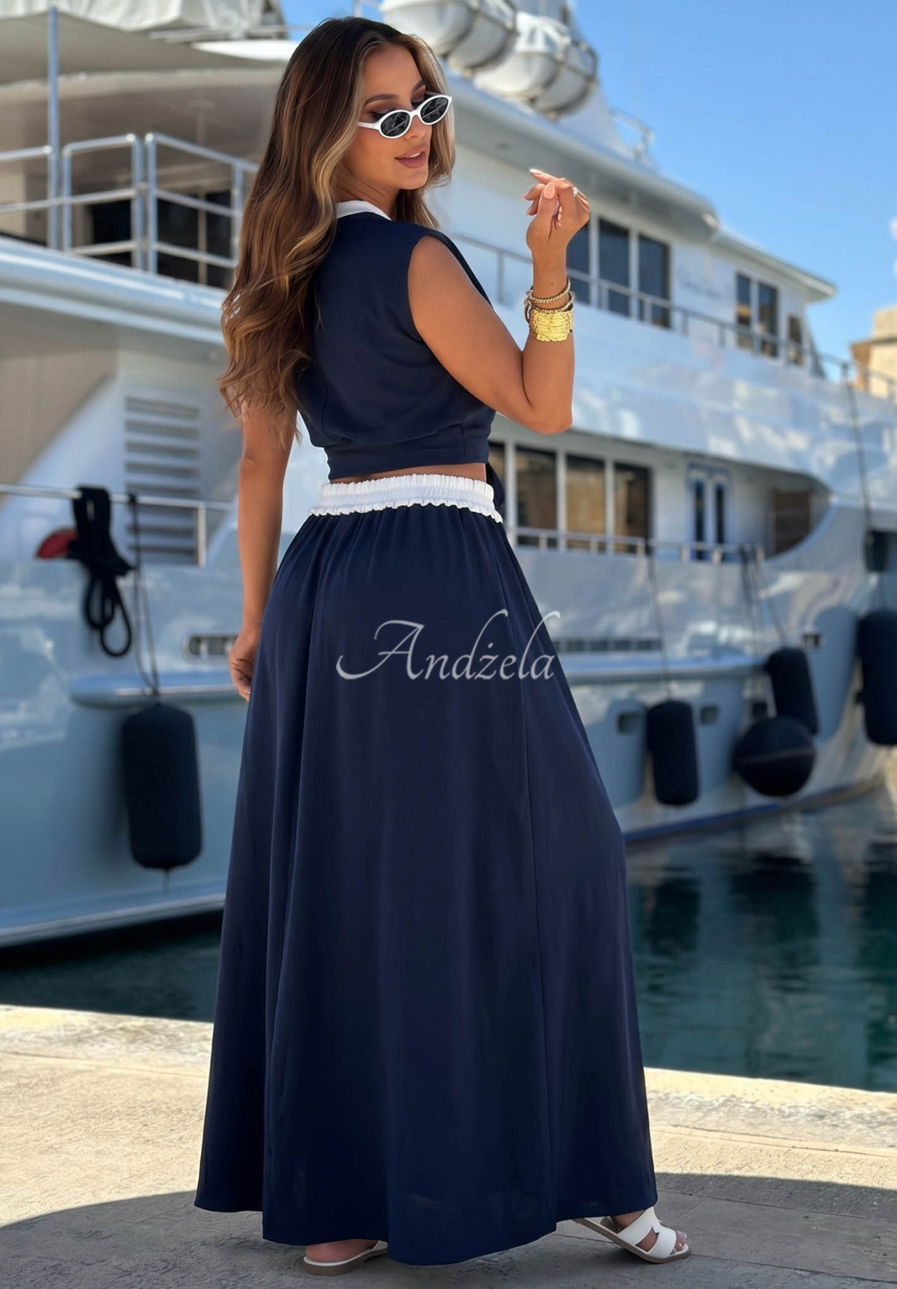 Bavlnená maxi sukňa Marina Club čierna