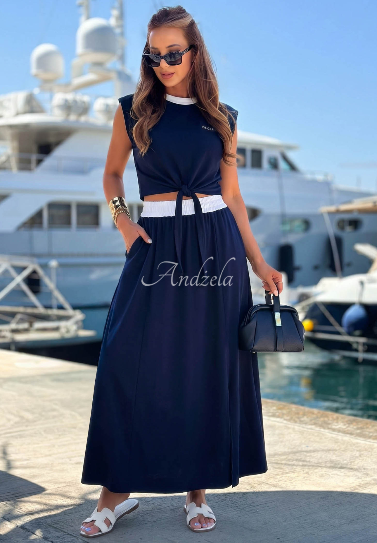 Bavlnená maxi sukňa Marina Club čierna