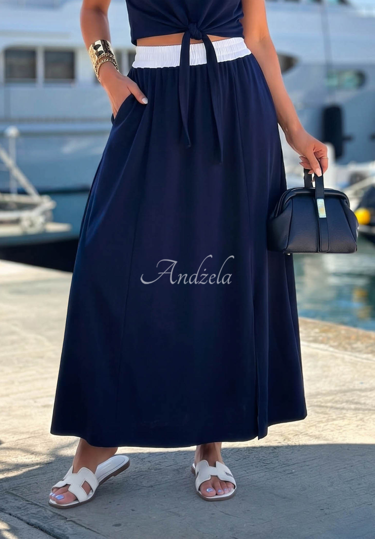 Bavlnená maxi sukňa Marina Club čierna