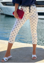 látkové Nohavice Cigaretky w Bodky  Spring Dots biele